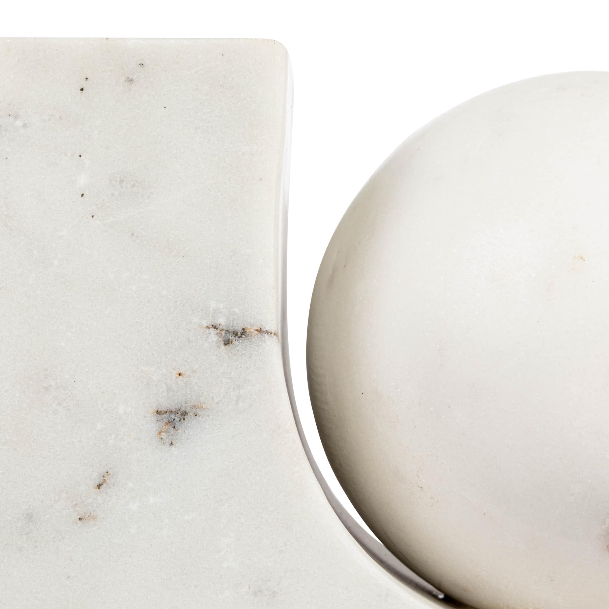 Hello Honey® 7" White Modern Marble Pillar & Taper Candle Holder Vase with Ball